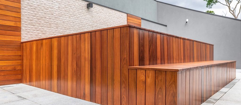 Ipé deck beside a pool (mockup)