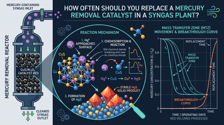 How Often Should You Replace a Mercury Removal Catalyst in a Syngas Plant?