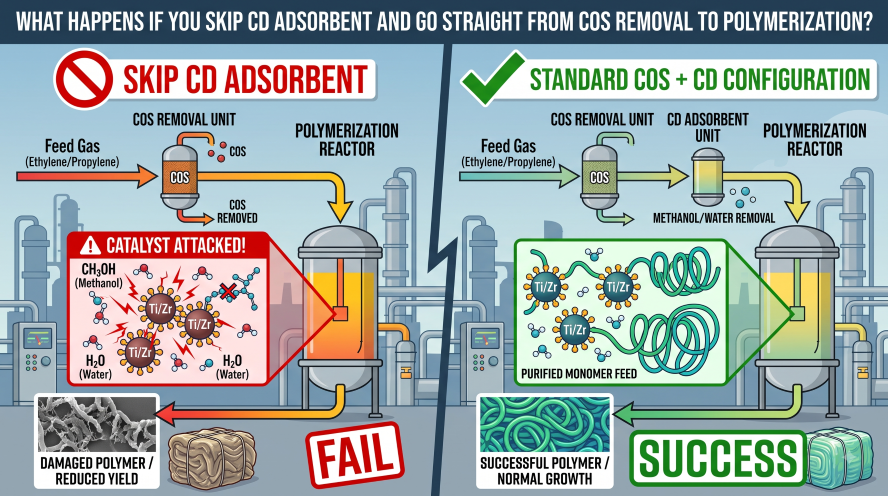 What Happens If You Skip CD Adsorbent and Go Straight from COS Removal to Polymerization?