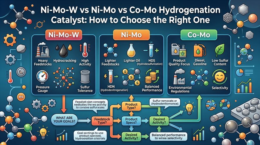 Ni-Mo-W vs Ni-Mo vs Co-Mo Hydrogenation Catalyst: How to Choose the Right One