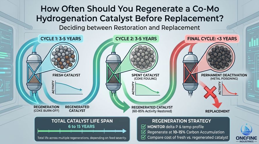 How Often Should You Regenerate a Co-Mo Hydrogenation Catalyst Before Replacement?