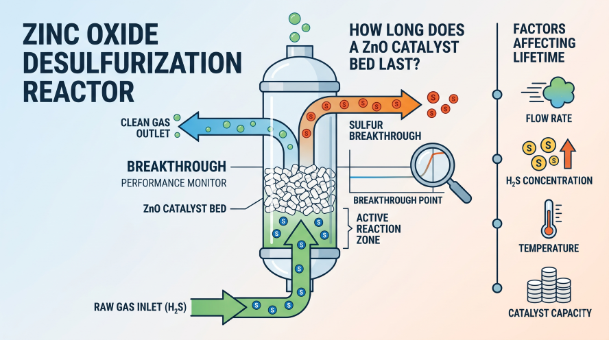How Long Does a Zinc Oxide Desulfurization Catalyst Bed Last Before Breakthrough?