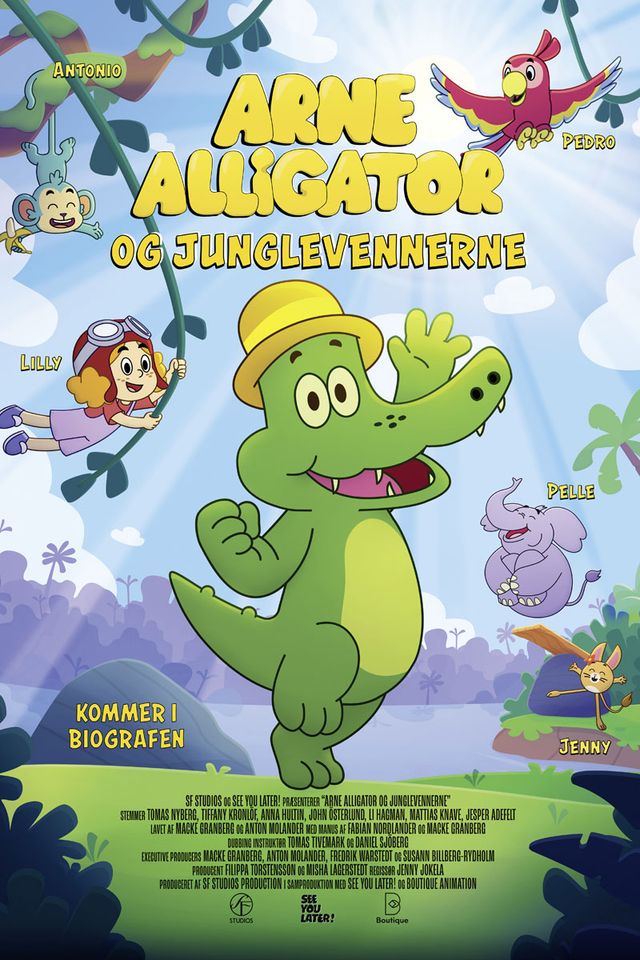 Plakat: Arne Alligator og junglevennerne