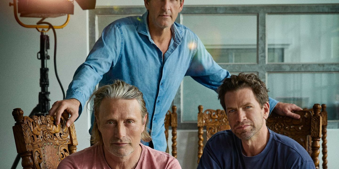 Mads Mikkelsen, Nikolaj Lie Kaas og Anders Thomas Jensen fotograf Anders Overgaard