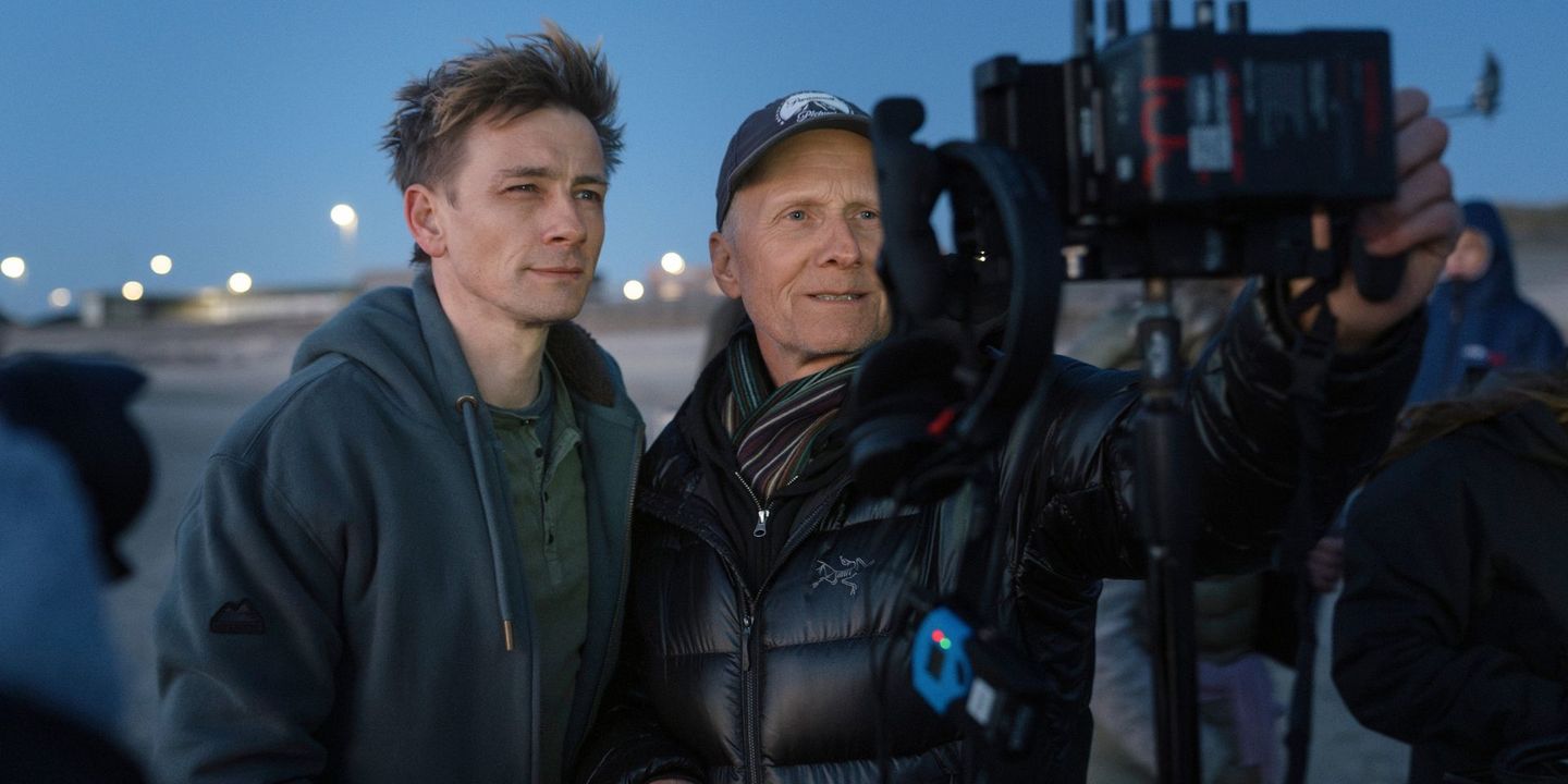 'Skygge & Lys' Instruktør Niels Arden Oplev og filmens hovedrolle Esben Smed.