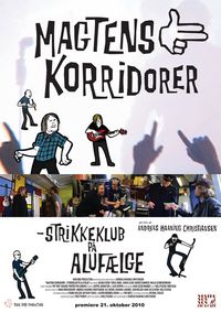 Plakat for 'Magtens Korridorer - Strikkeklub på alufælge'