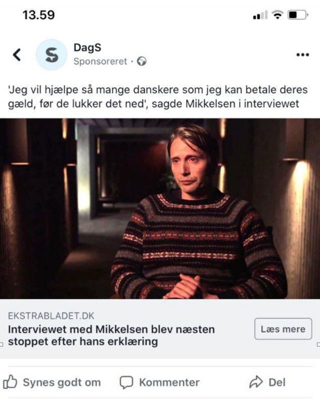Mads Mikkelsen svindel