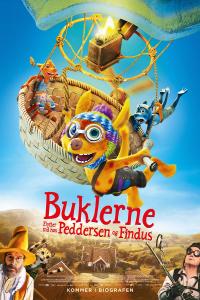 Plakat for 'Buklerne flytter ind hos Peddersen og Findus'