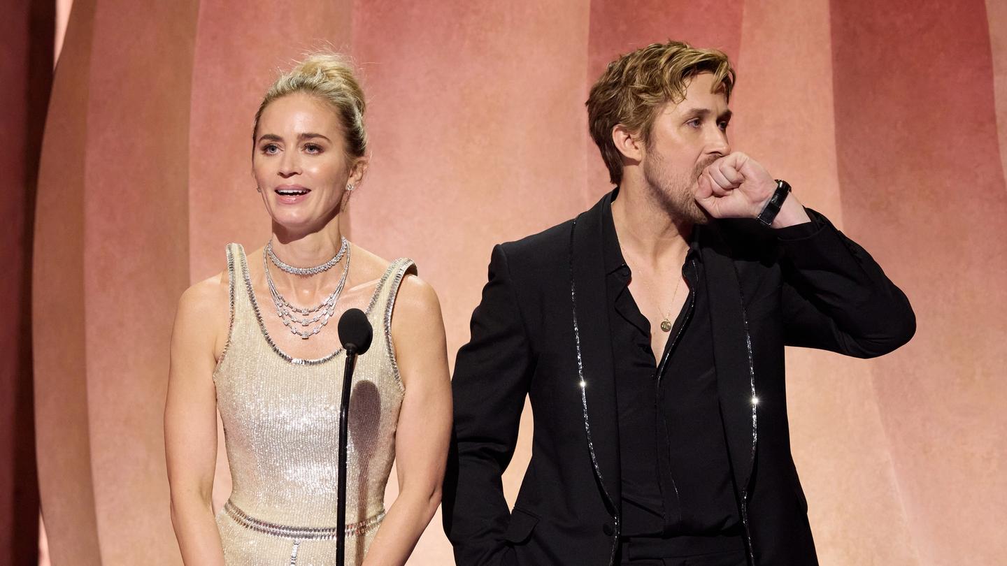 Emily Blunt og Ryan Gosling ved Oscar-uddelingen 2024