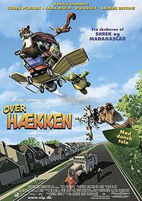 Plakat for 'Over hækken - engelsk tale'