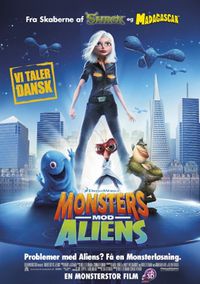 Plakat for 'Monsters mod Aliens 3D - dansk tale'