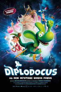 Plakat for 'Diplodocus og den mystiske hokus pokus'
