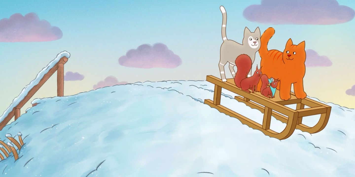 Katten Svante på kælketur