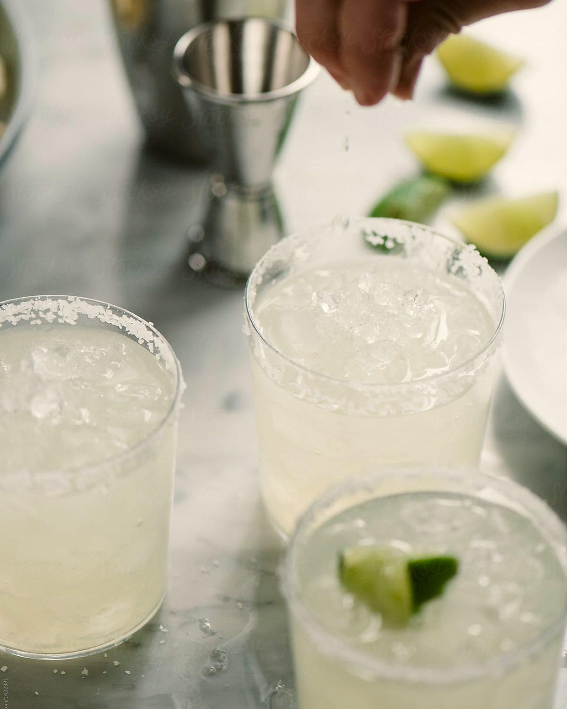 Margaritas being prepared