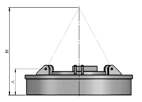 Esquema técnico de ELECTROIMANES CIRCULARES SERIE VEC