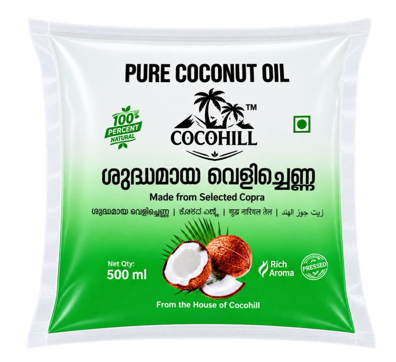 Cocohill 500 ml pure coconut oil pouch