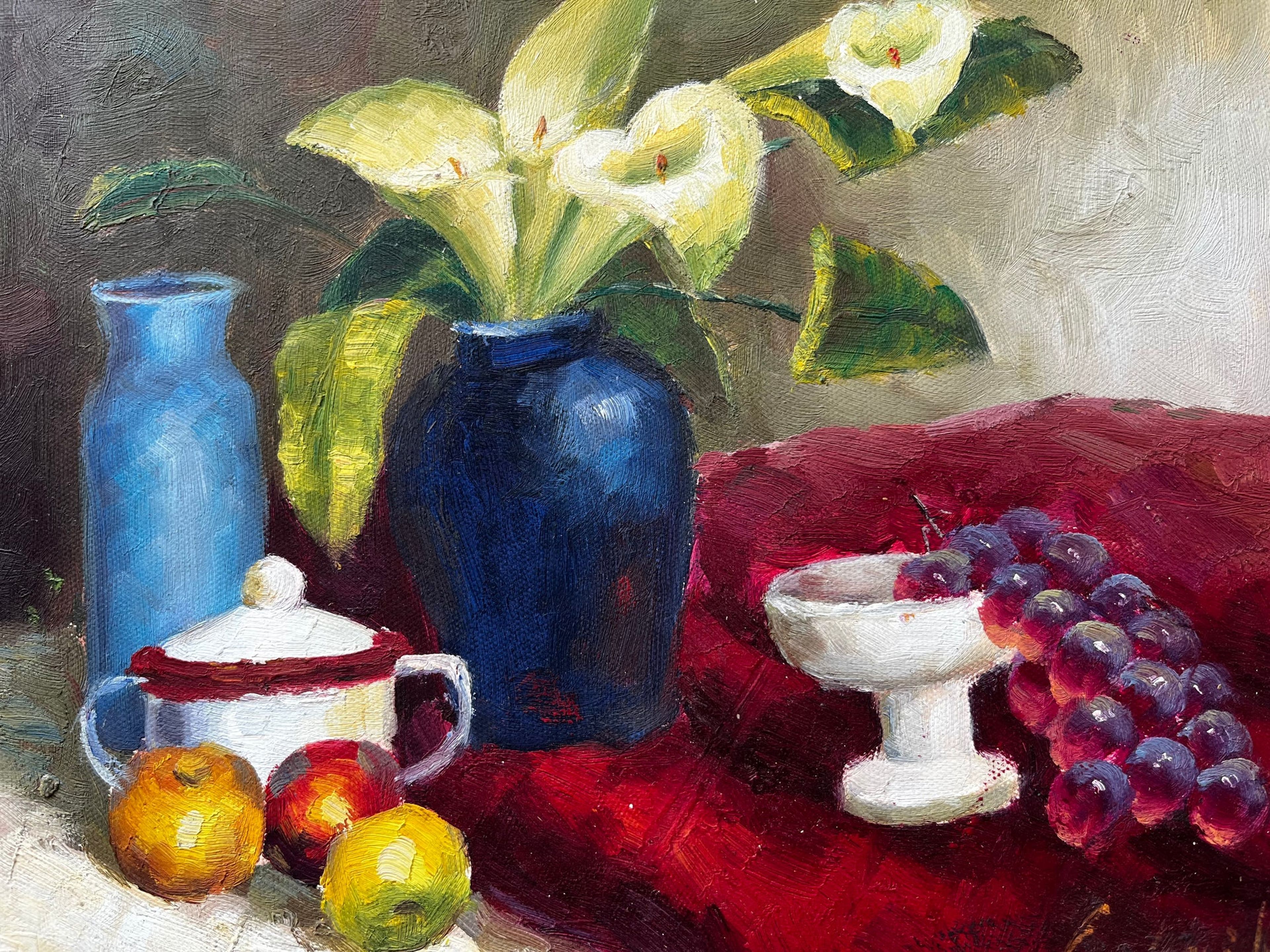 Nature morte de fleurs et de fruits