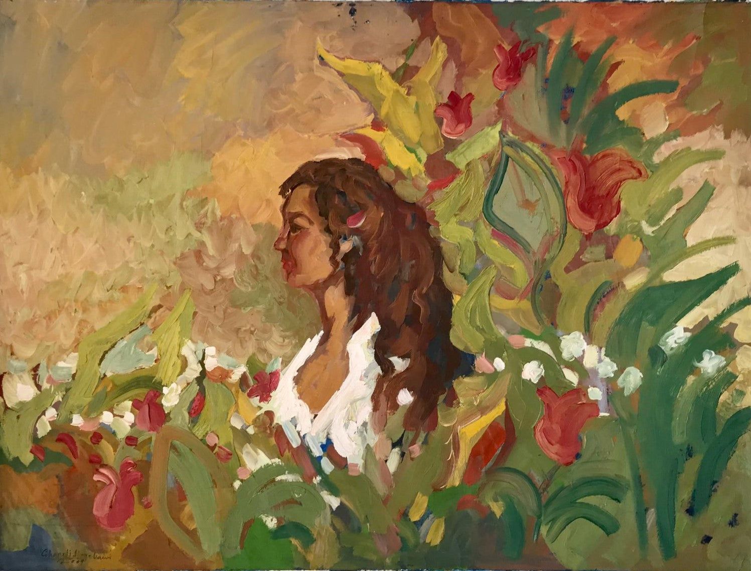 Femme dans le jardin