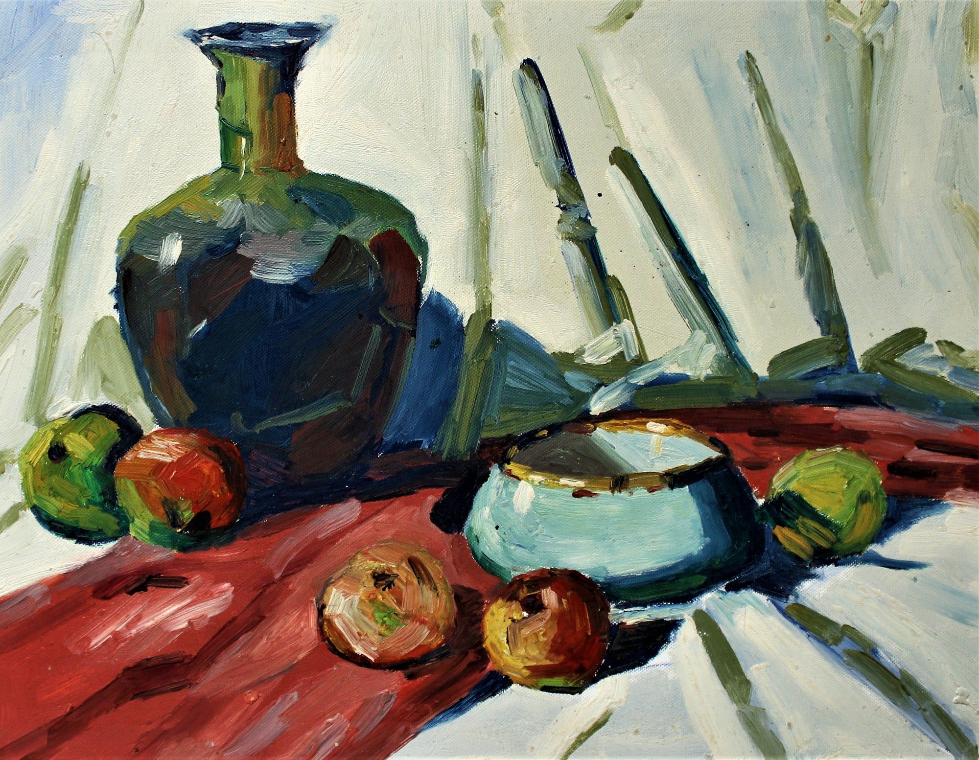 Nature morte de fruits et de poterie