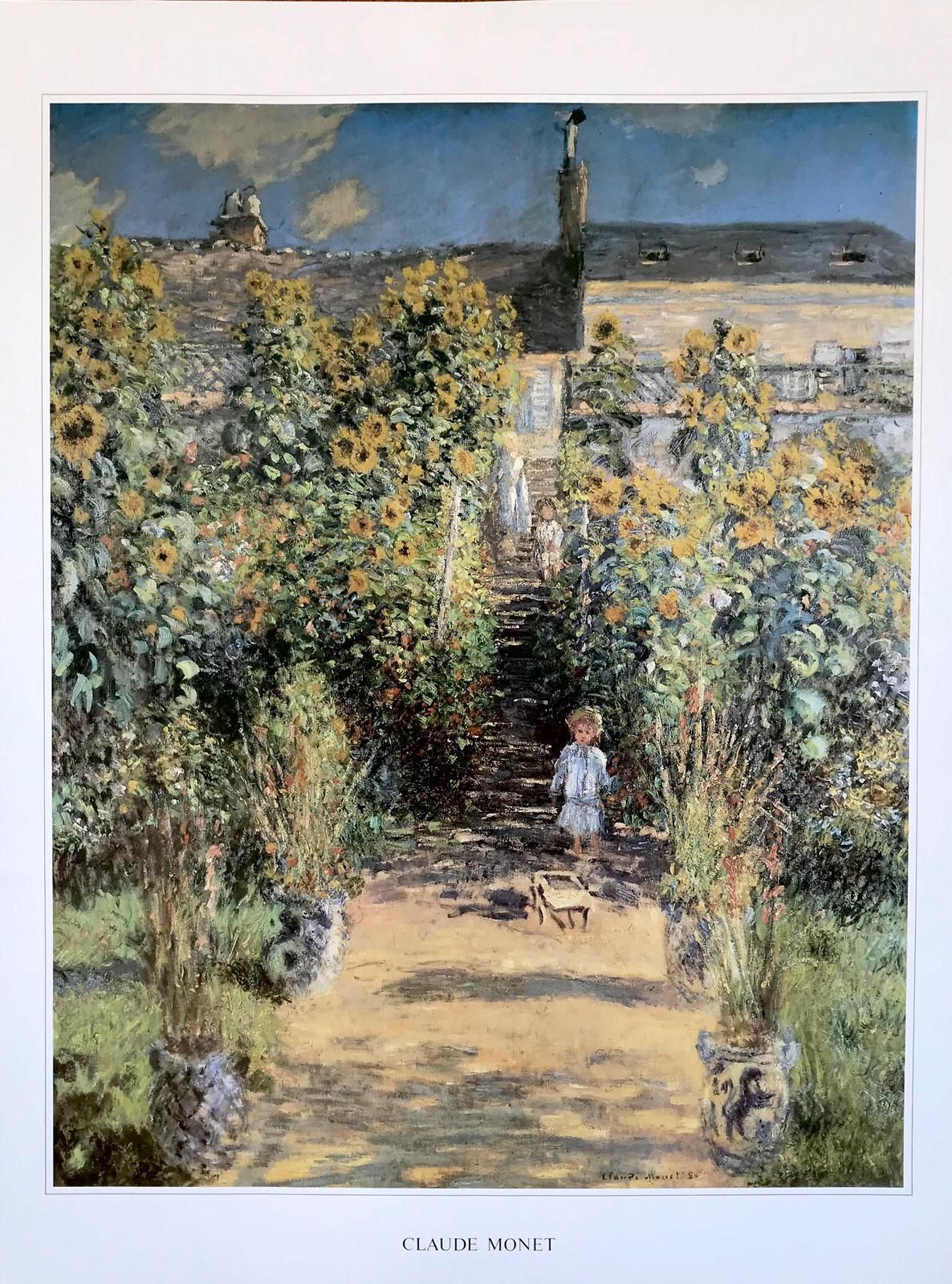 Affiche du jardin de tournesols de Claude Monet