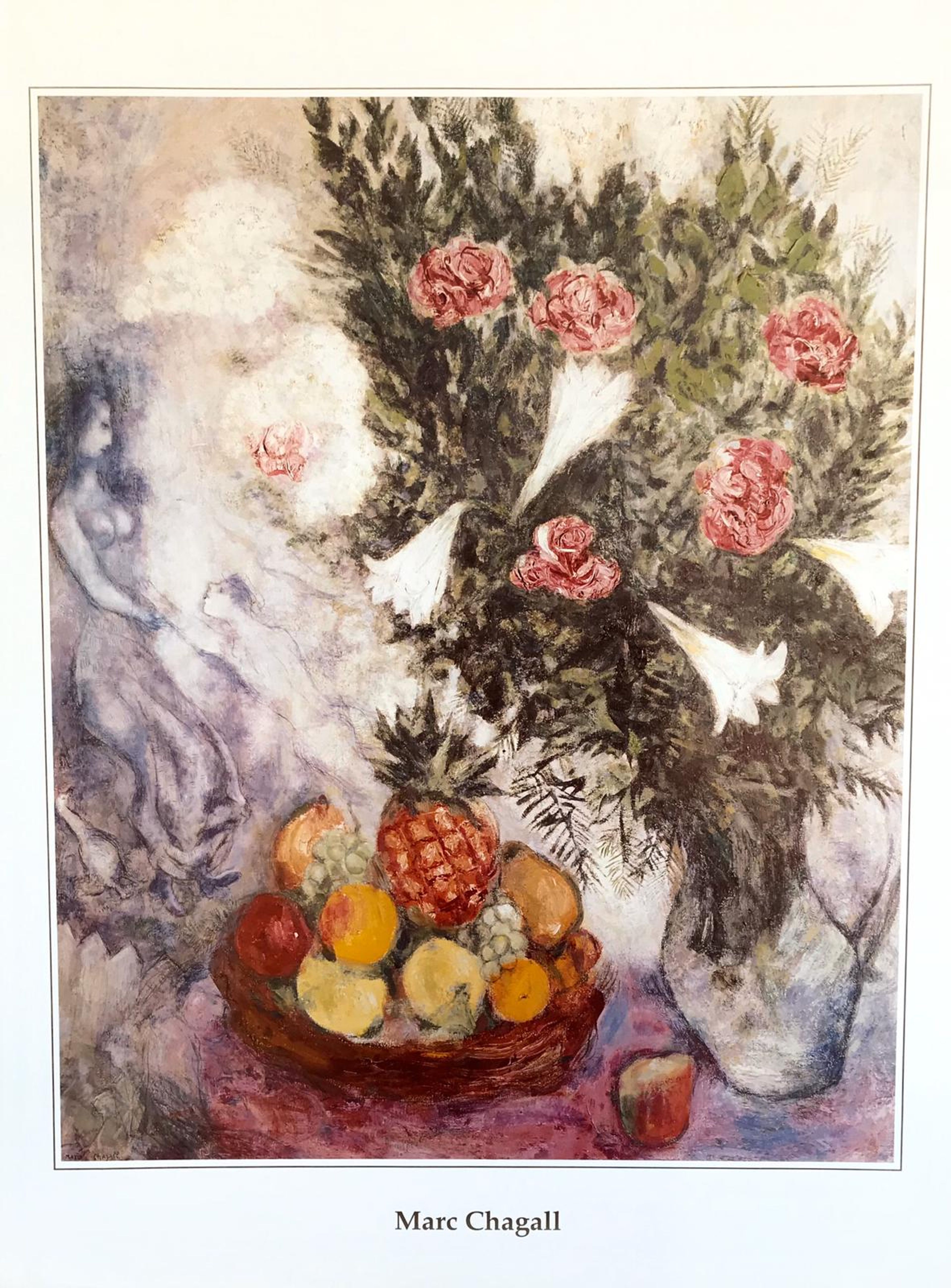 Affiche de fleurs et de fruits de Marc Chagall