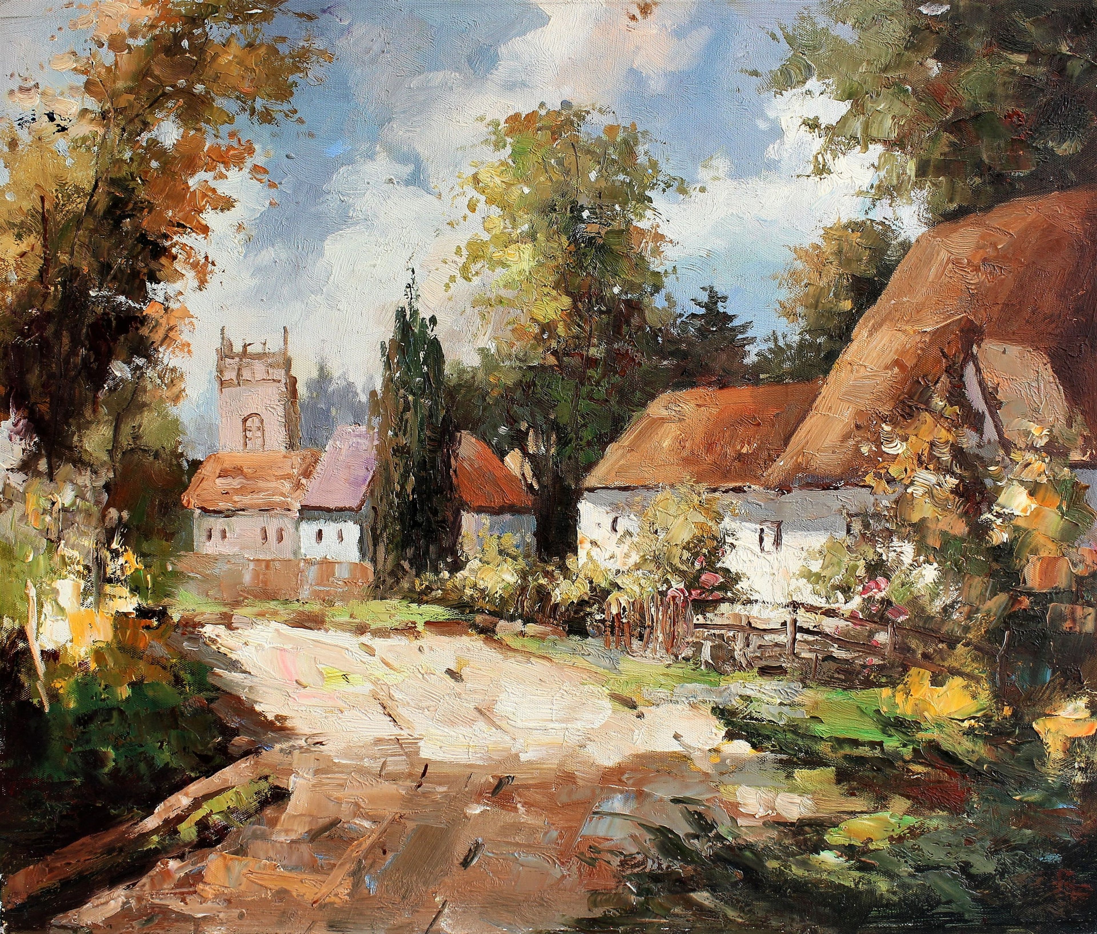 Road leading into a small town