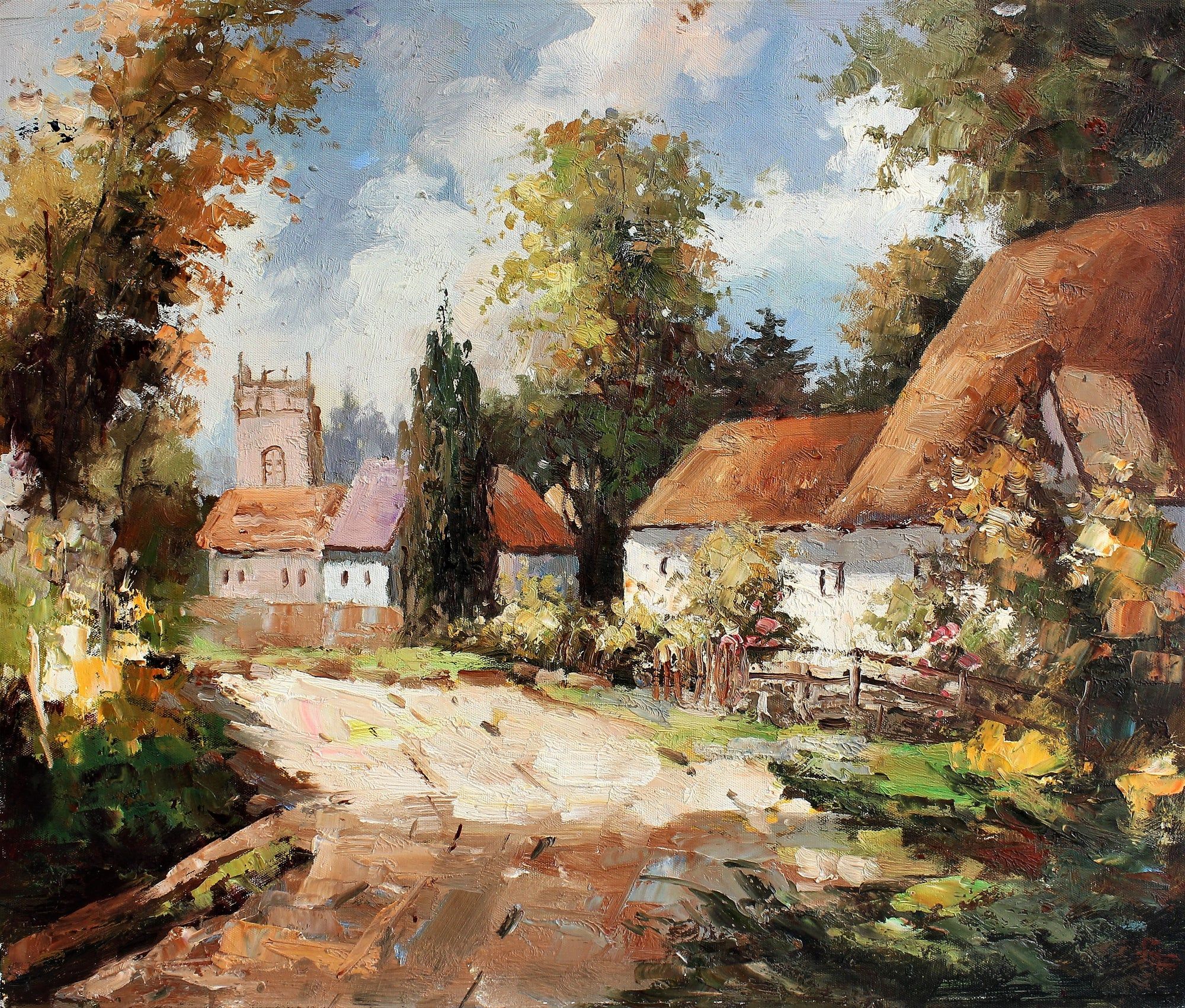 Route menant à une petite ville