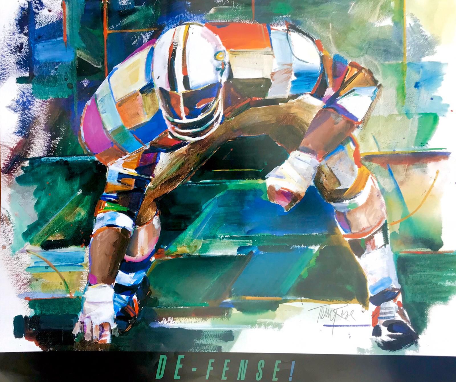 Affiche du joueur de football "DE-FENSE!"