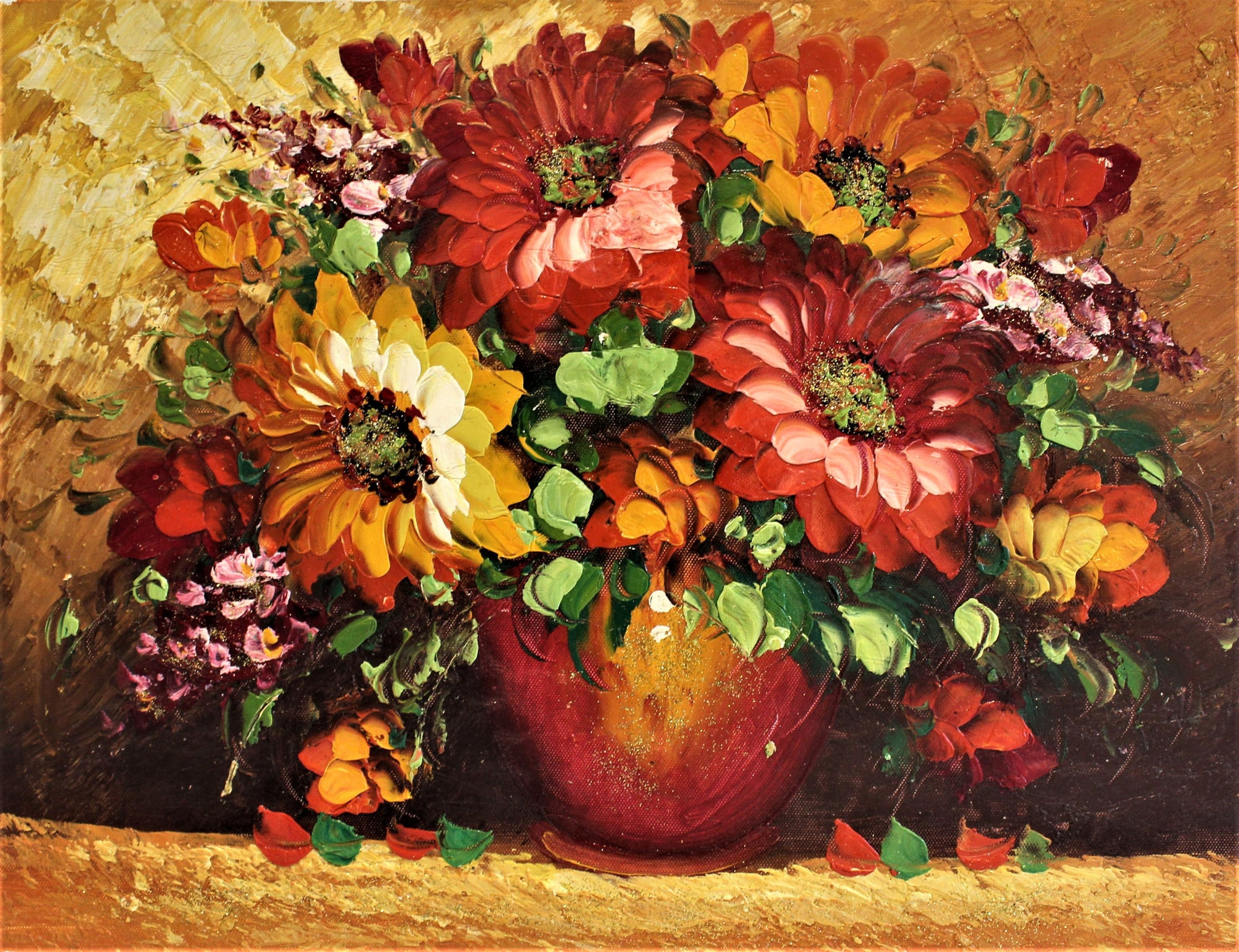 Bouquet automnal orange et rouge