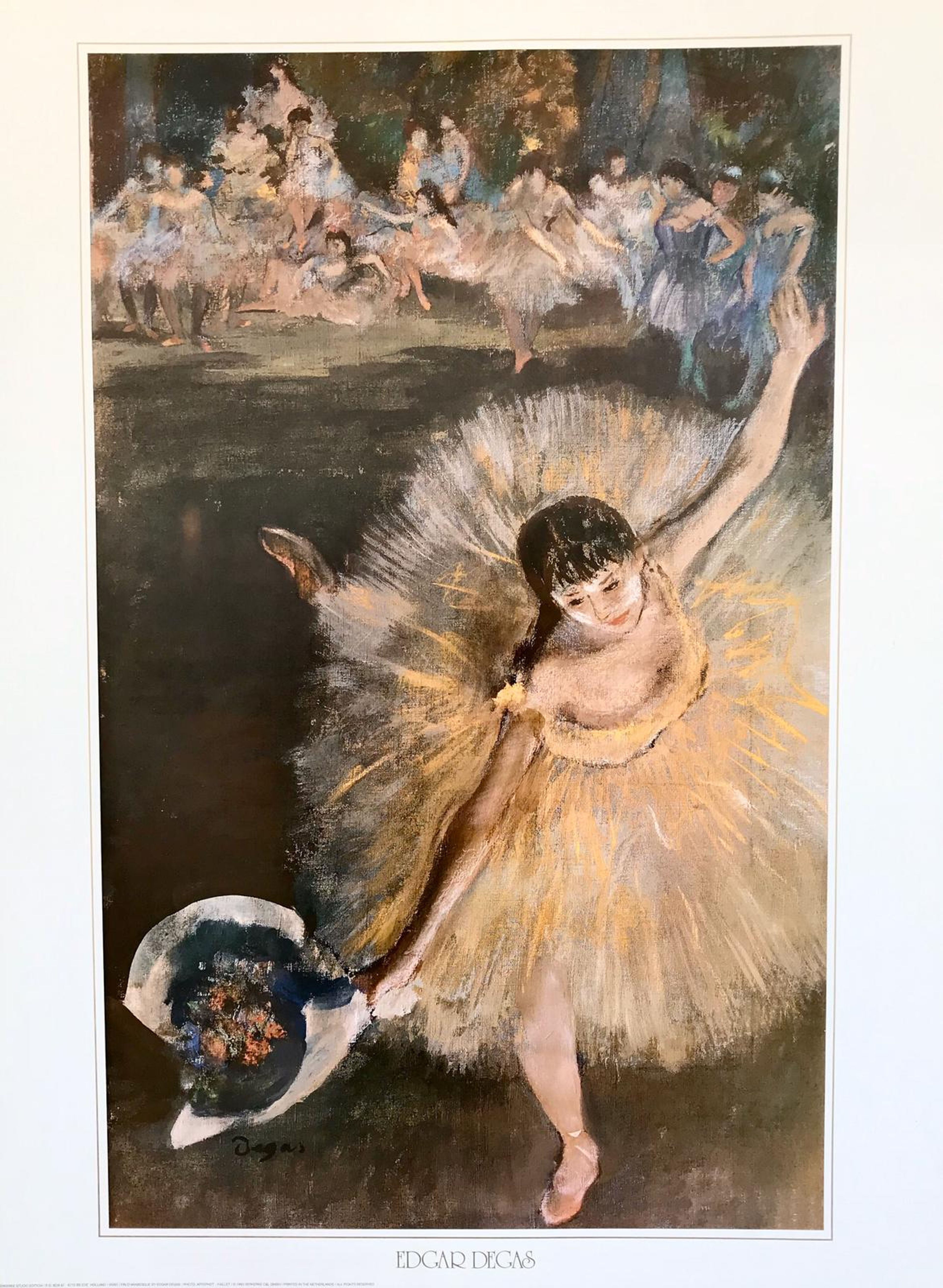 Affiche de la ballerine aux fleurs d'Edgar Degas