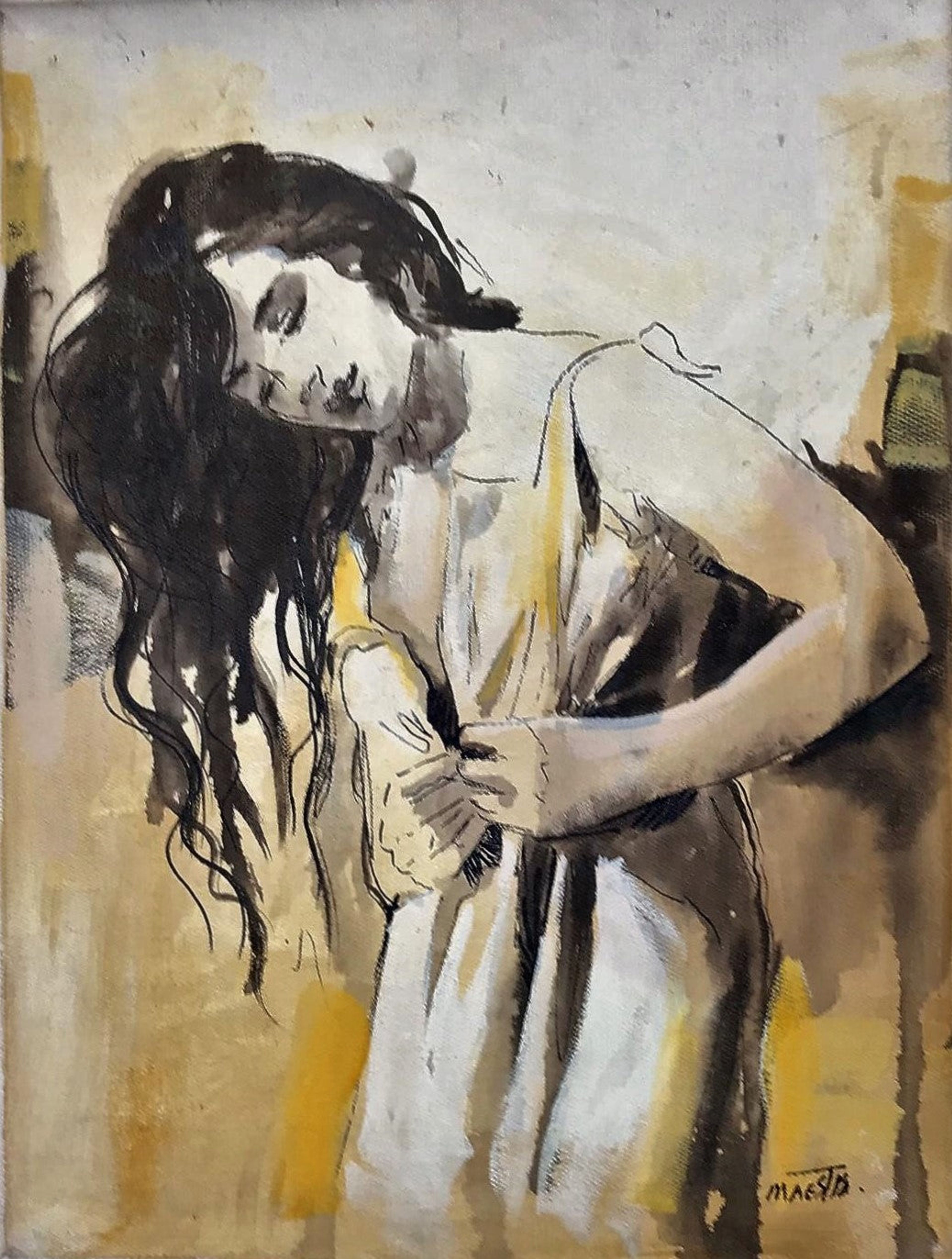 Femme aux cheveux longs