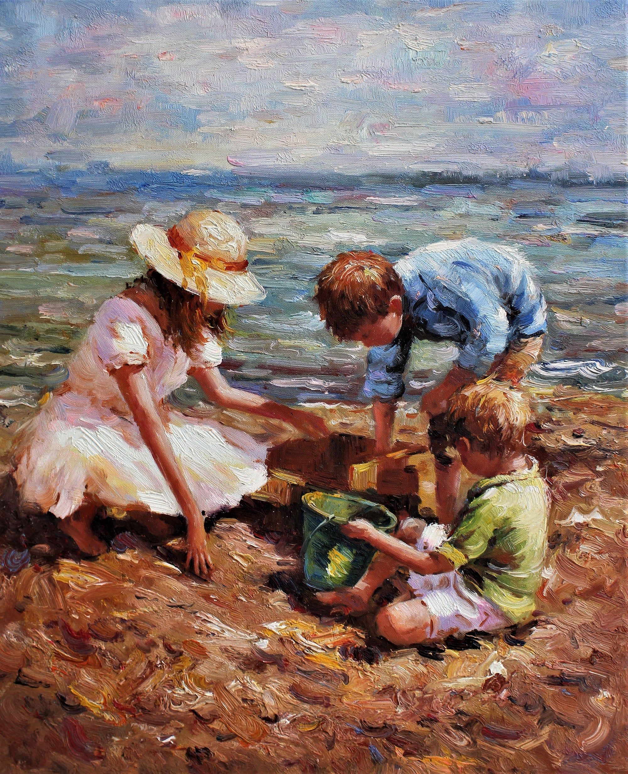 Enfants jouant dans le sable