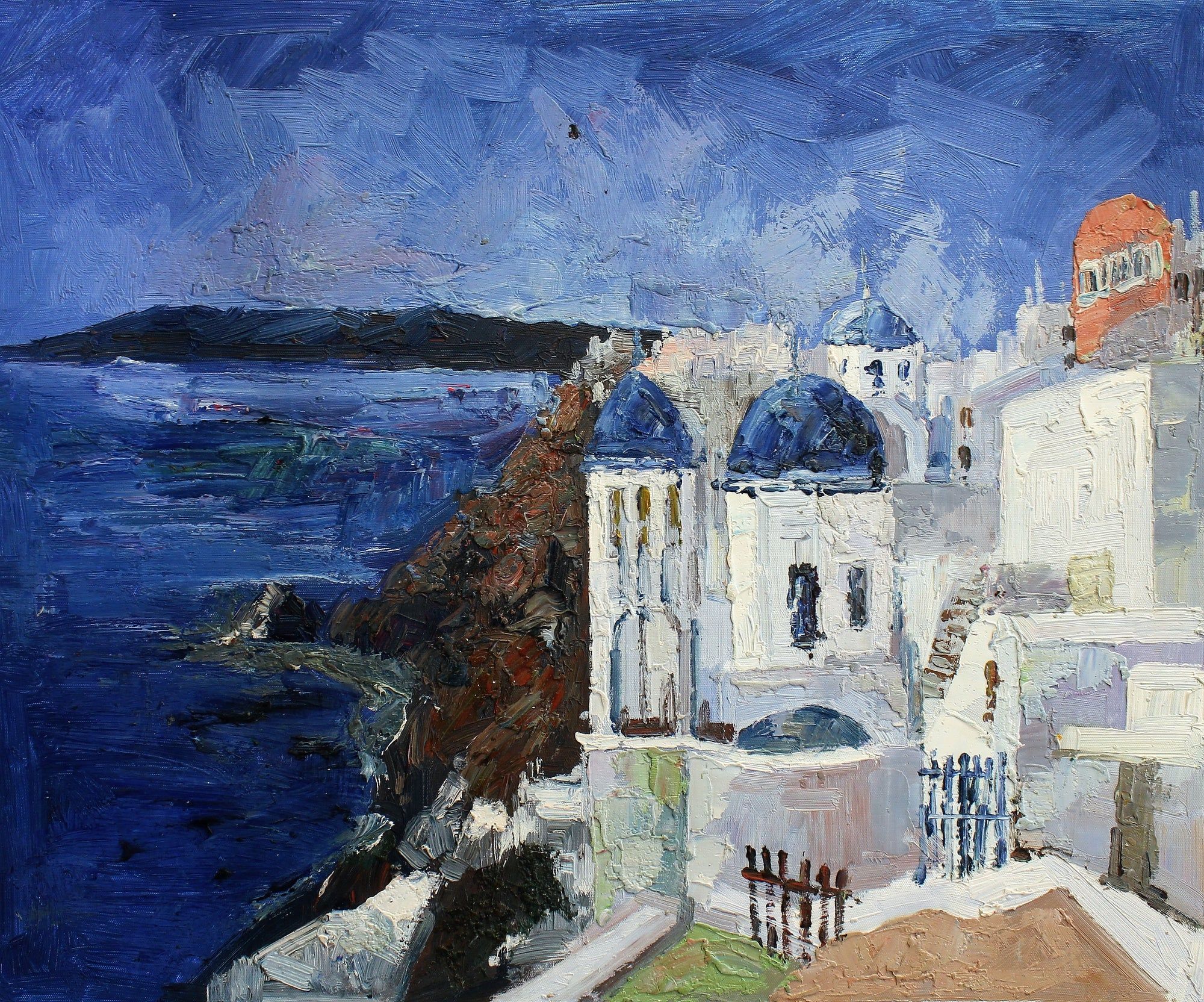 Village grec au bord de l'océan