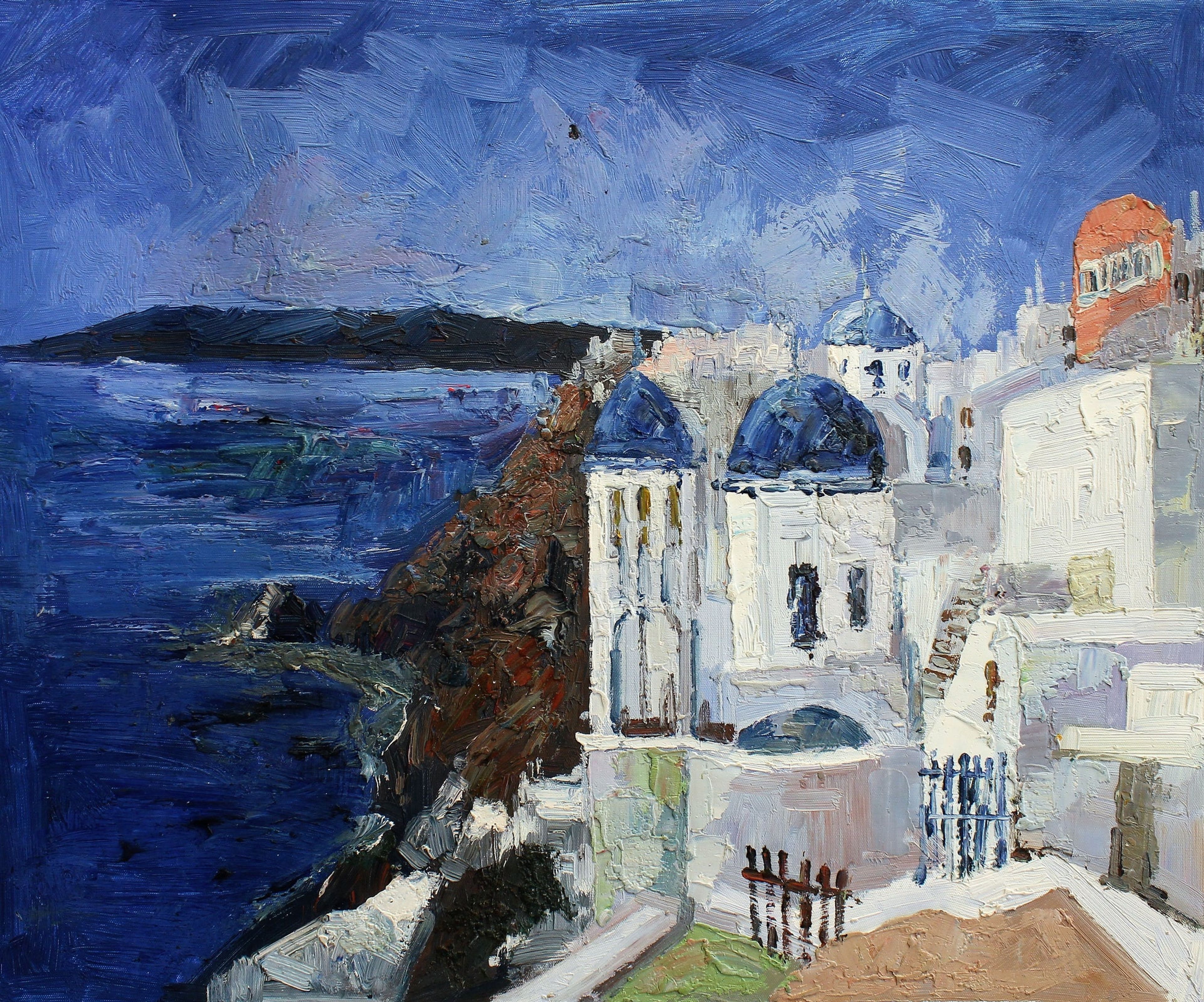 Village grec au bord de l'océan