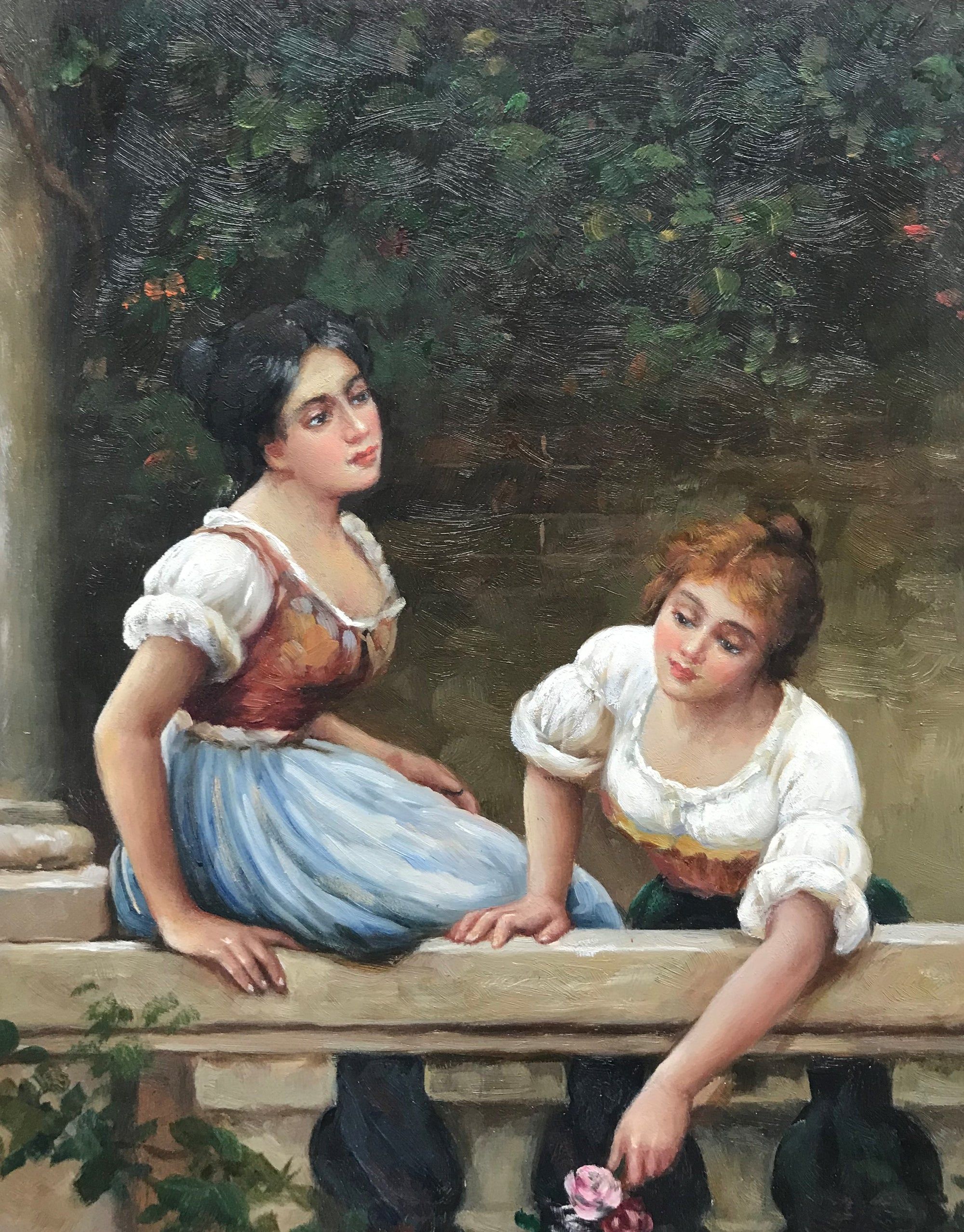 Deux femmes dans un jardin