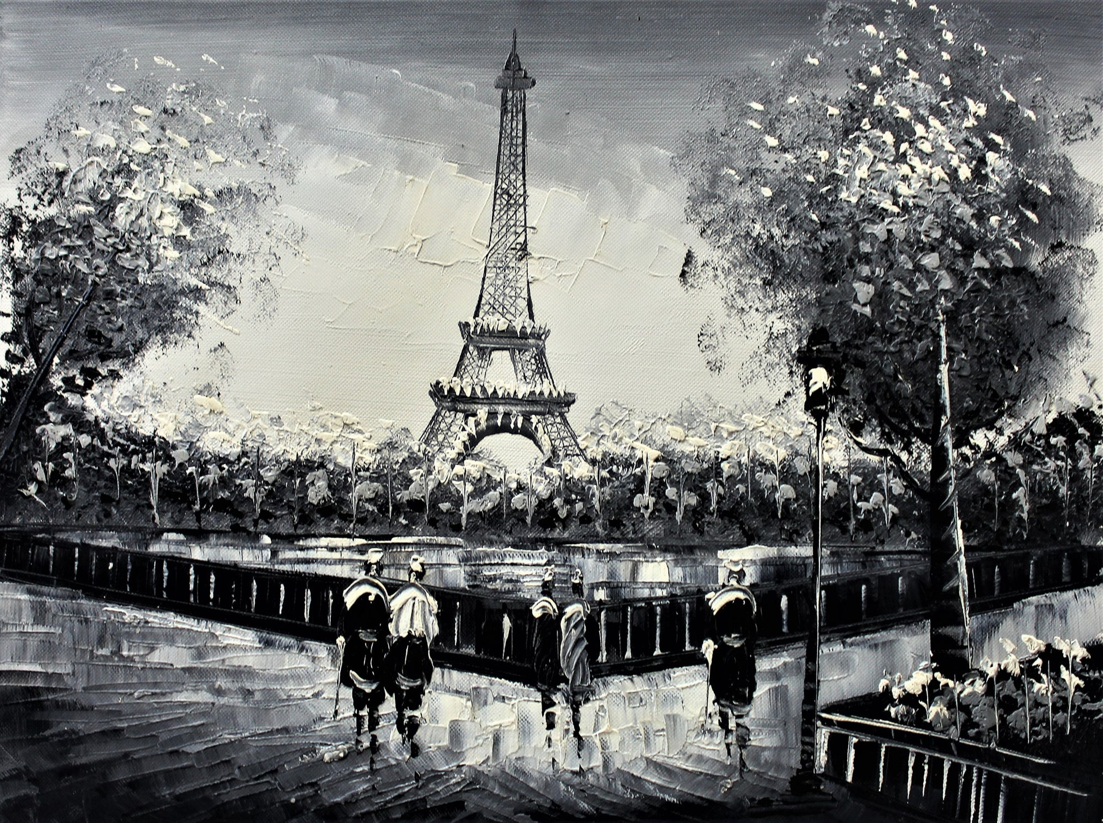 Vue sur les arbres et la tour Eiffel