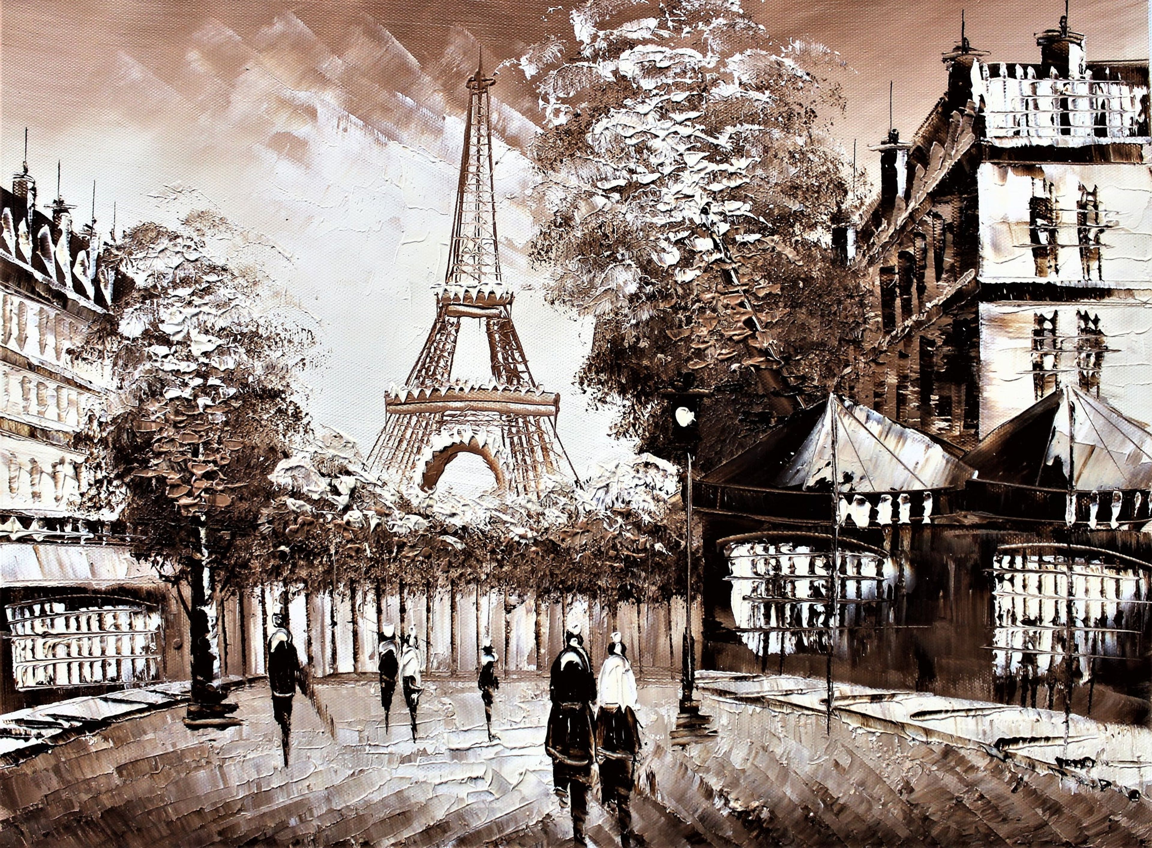 Vue sépia de la tour Eiffel