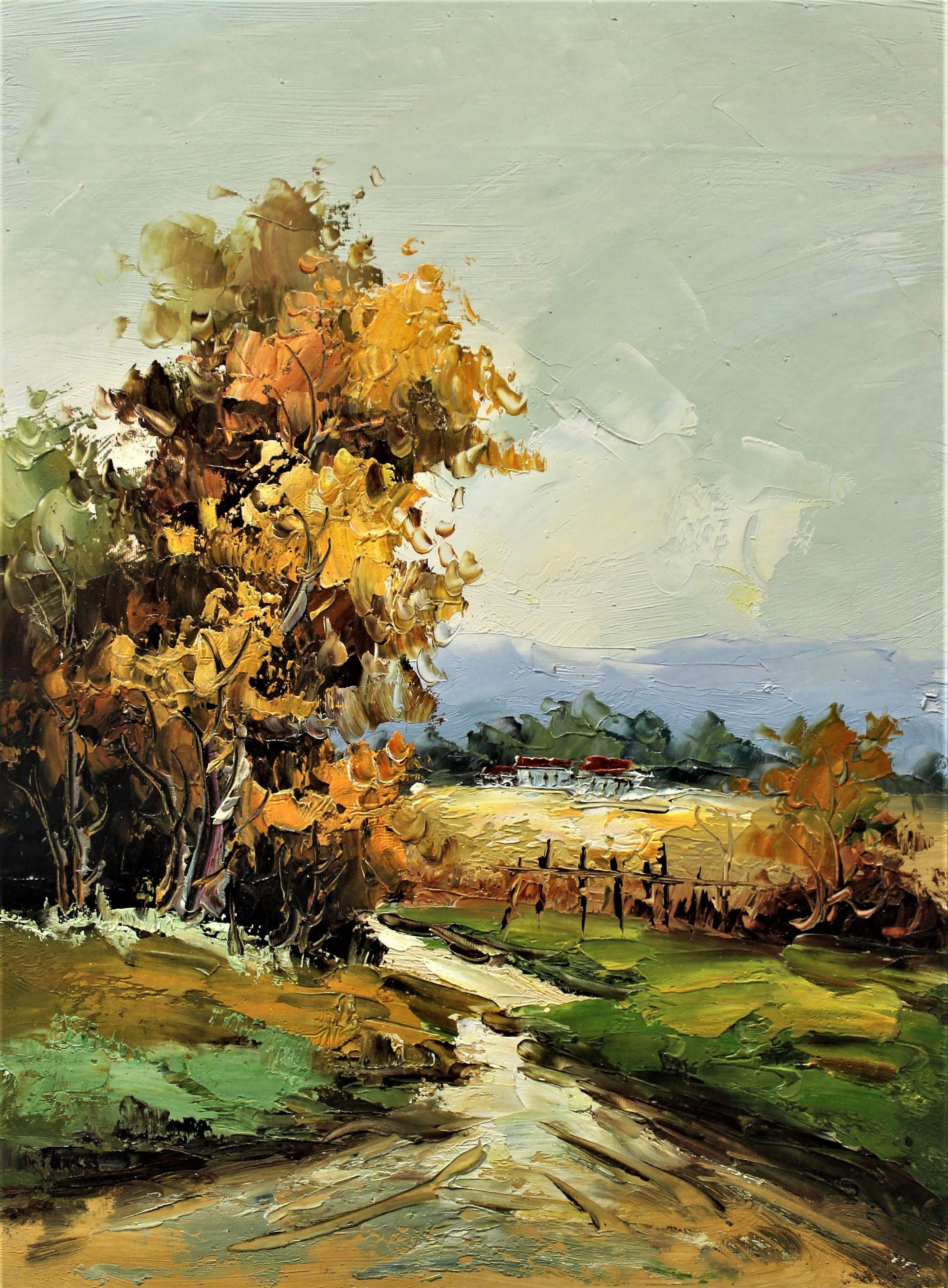 Route de campagne avec des arbres d'automne