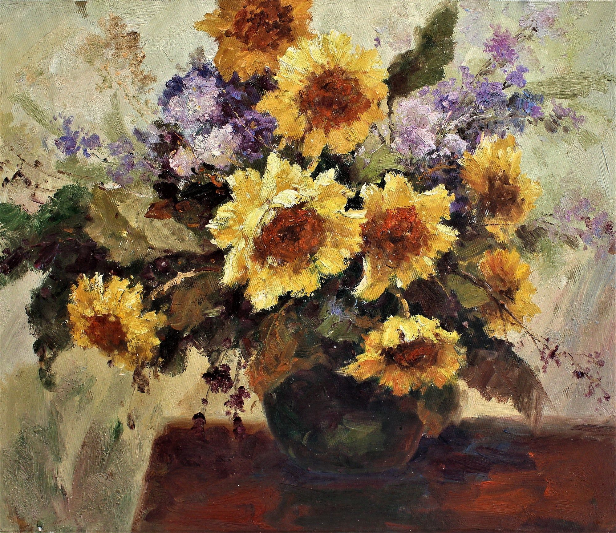 Nature morte de tournesols et autres fleurs
