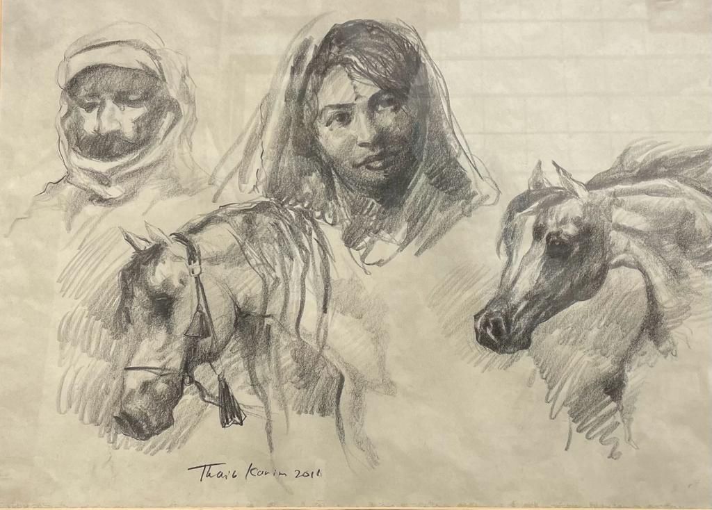 Deux portraits et deux chevaux