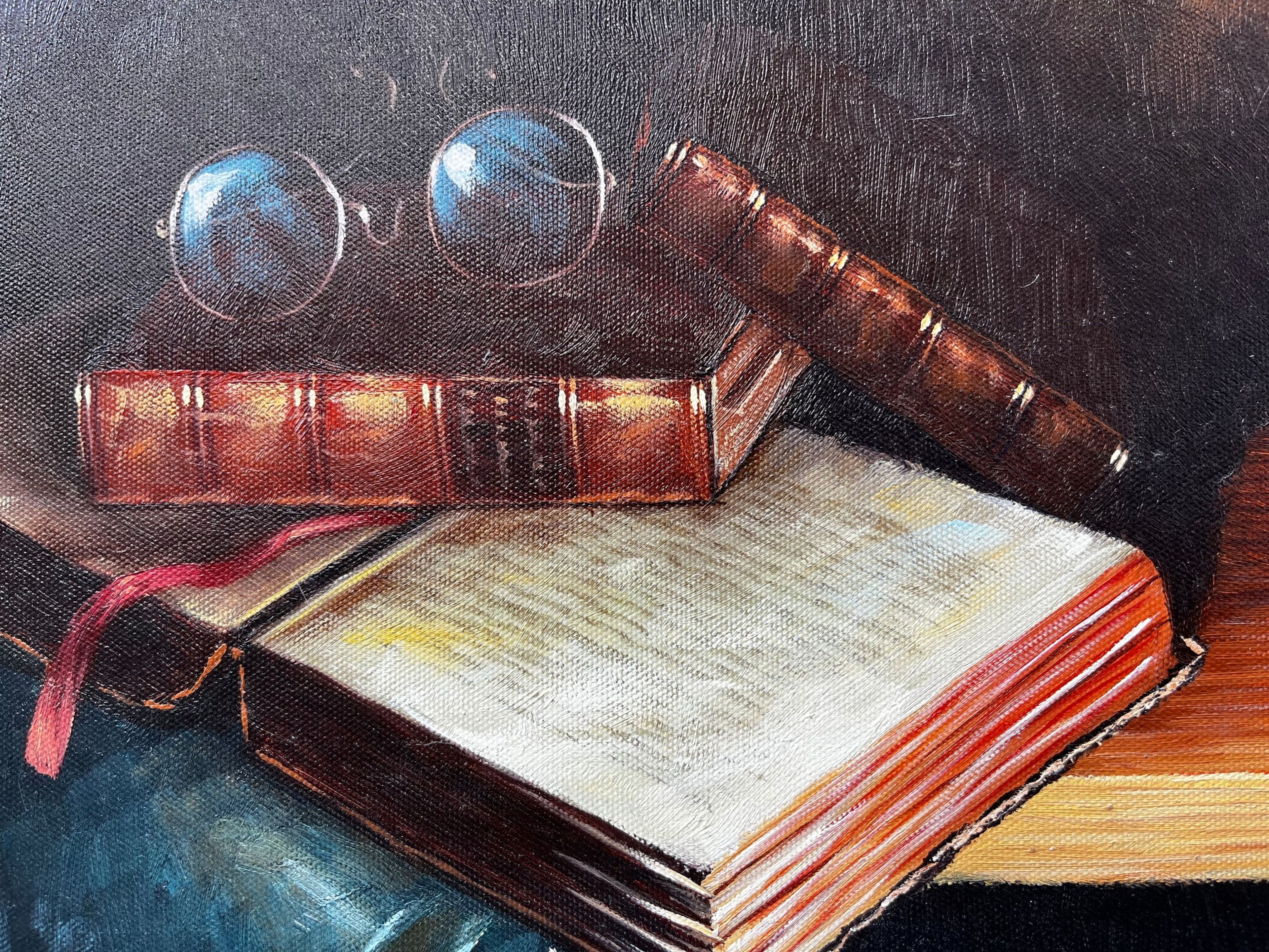 Nature morte de verres et de livres