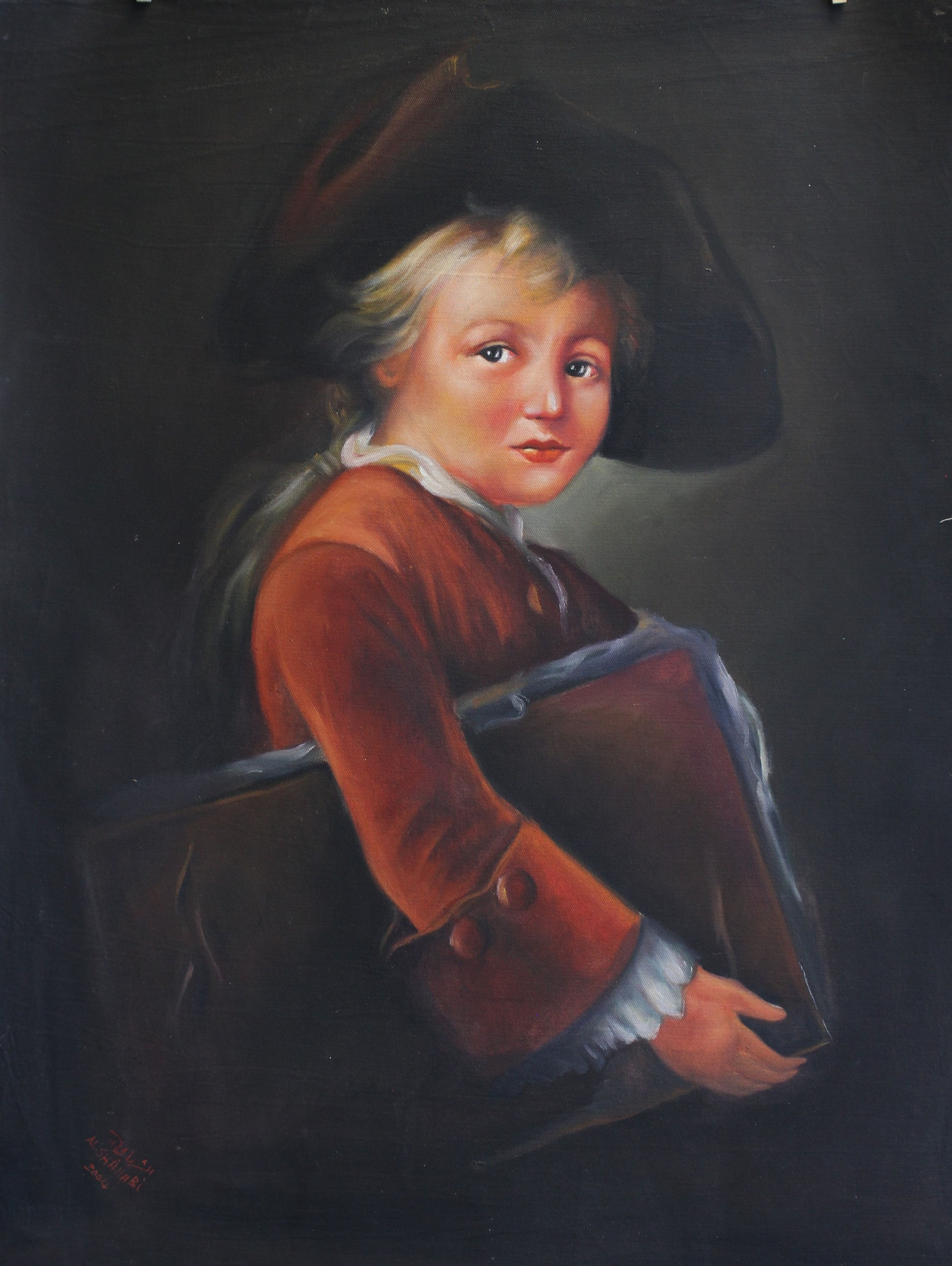 Jeune femme avec portfolio