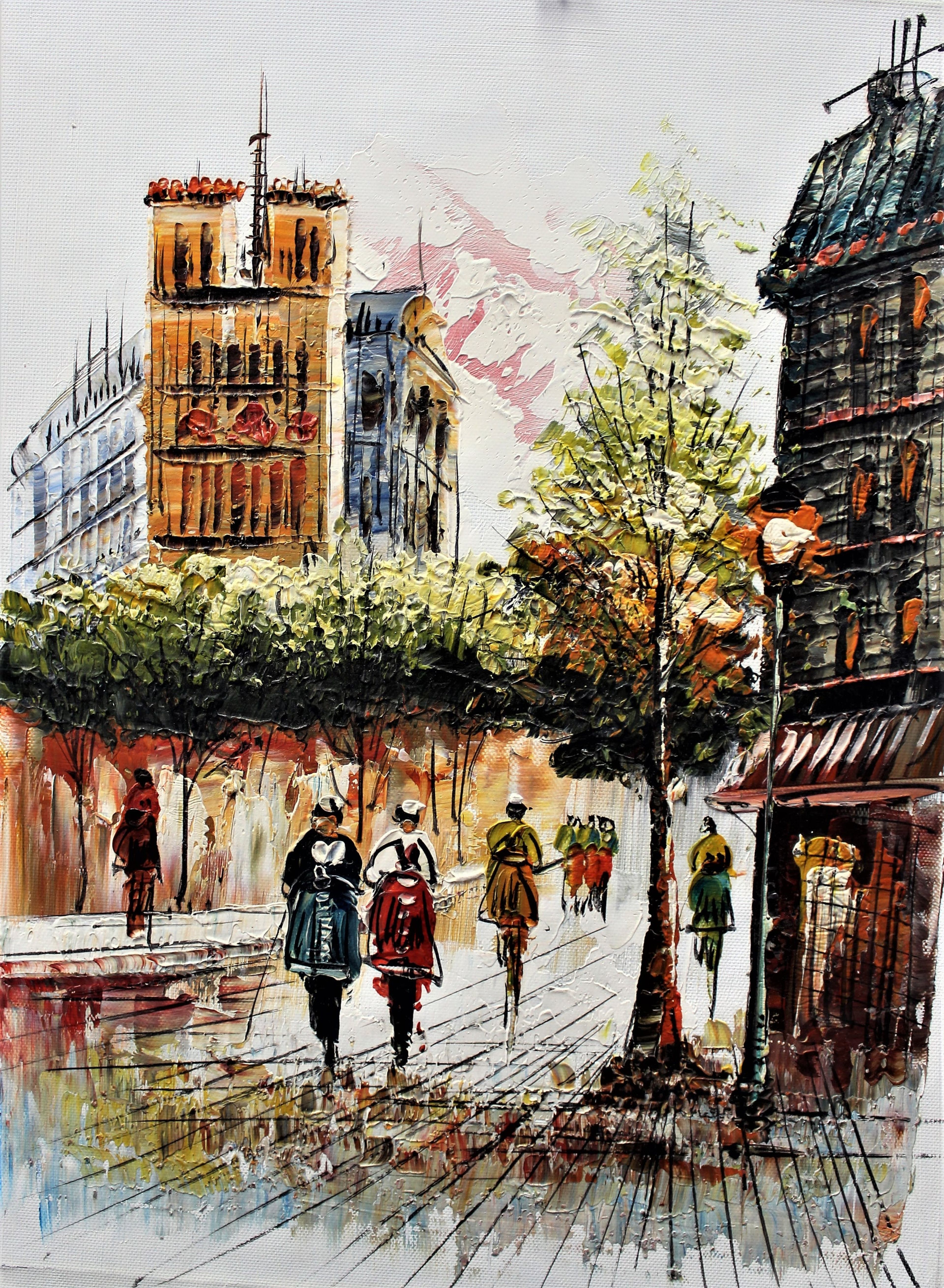 Rue paisible de la ville avec des arbres