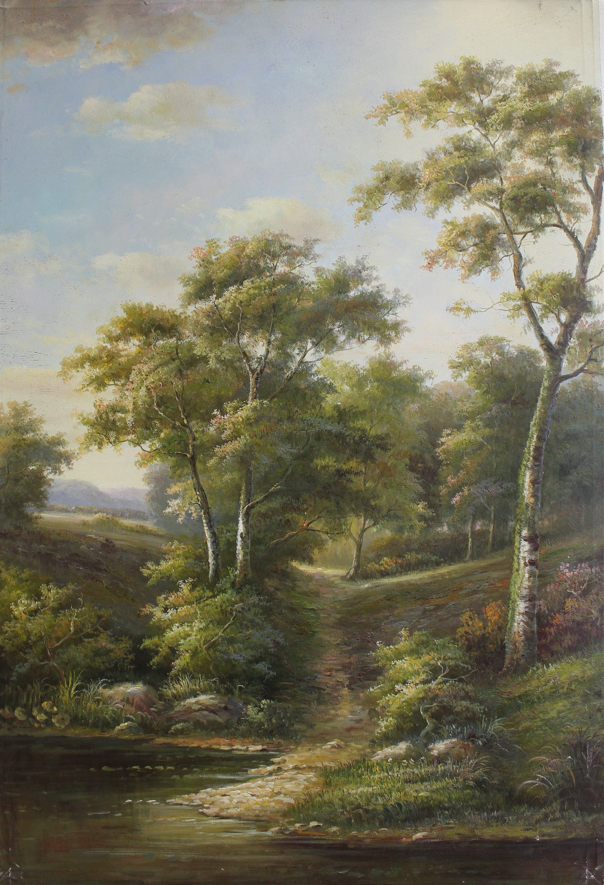 Sentier forestier menant à un étang