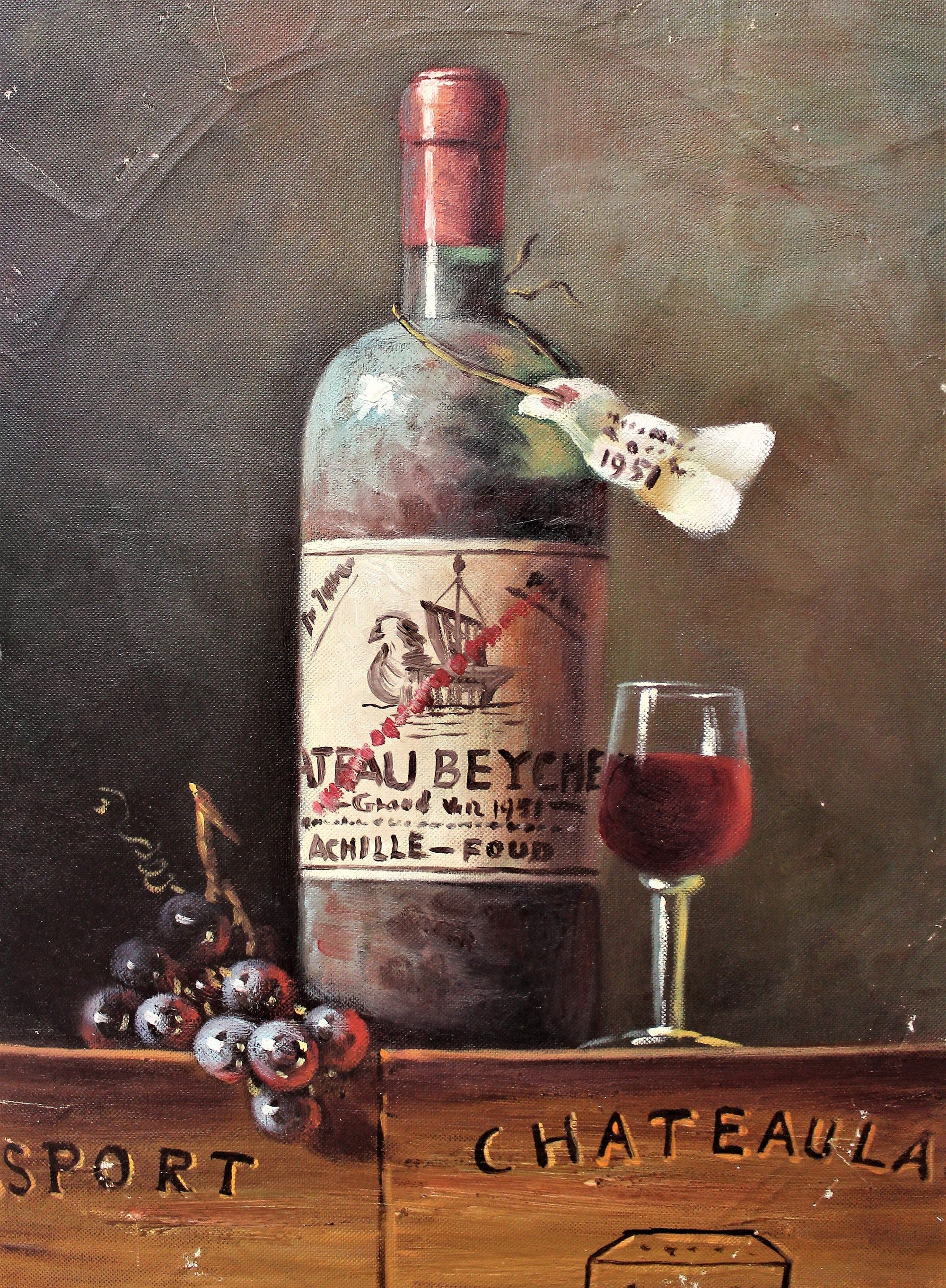 Nature morte de vin et de raisin