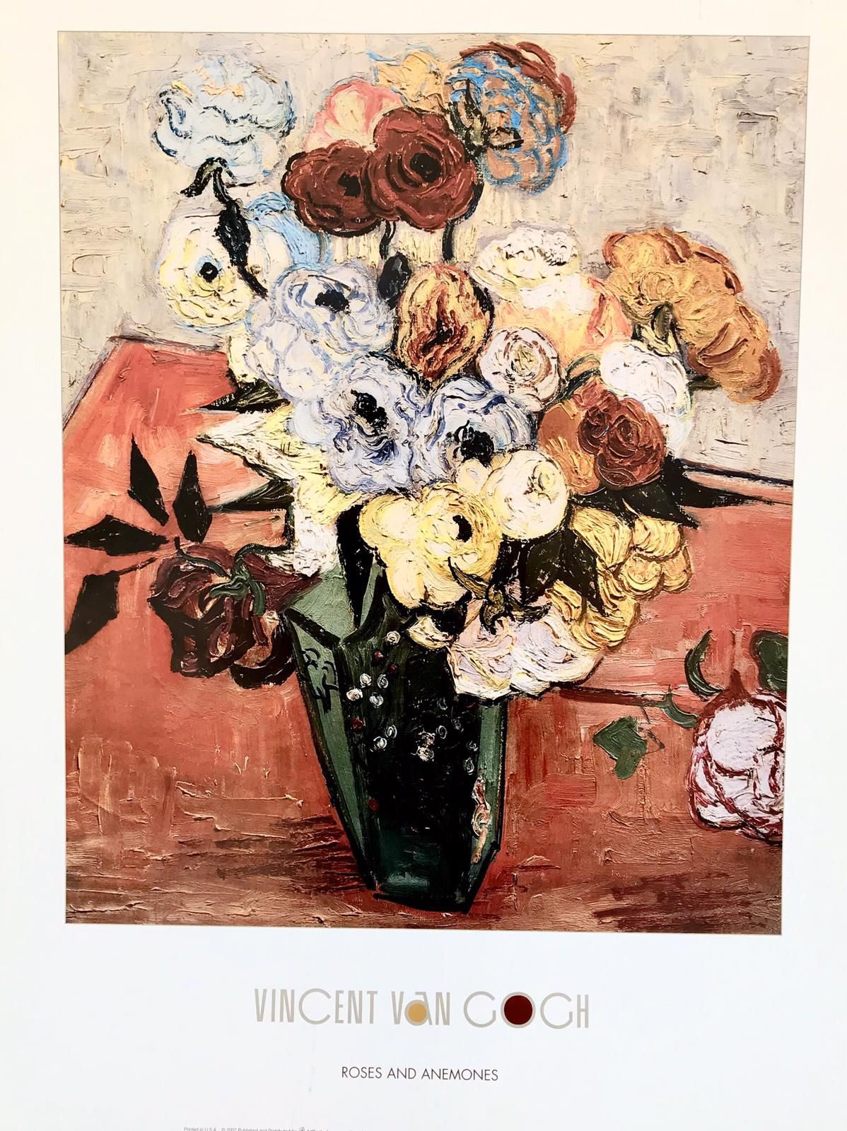 Affiche de roses et d'anémones de Vincent van Gogh
