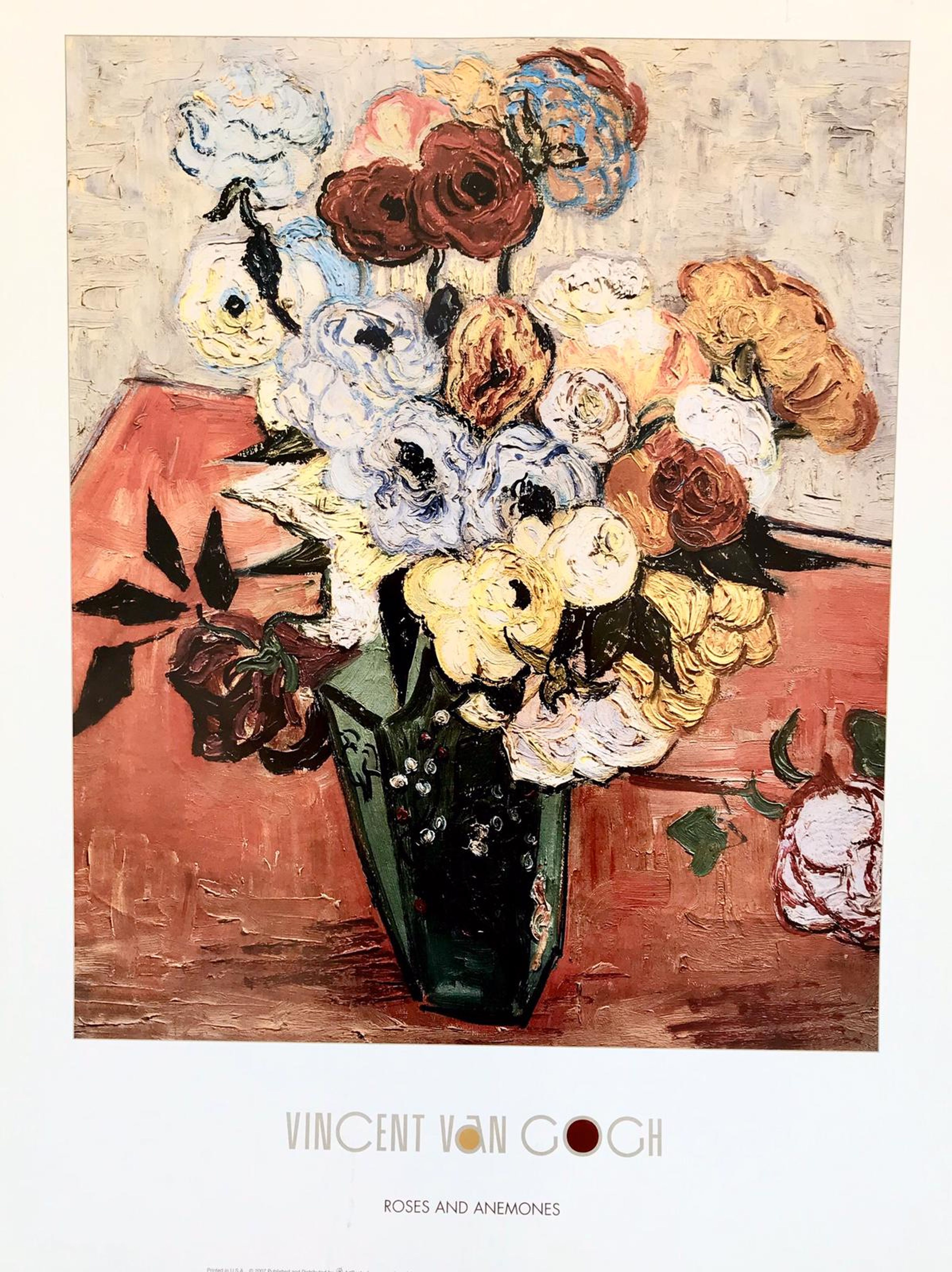 Affiche de roses et d'anémones de Vincent van Gogh