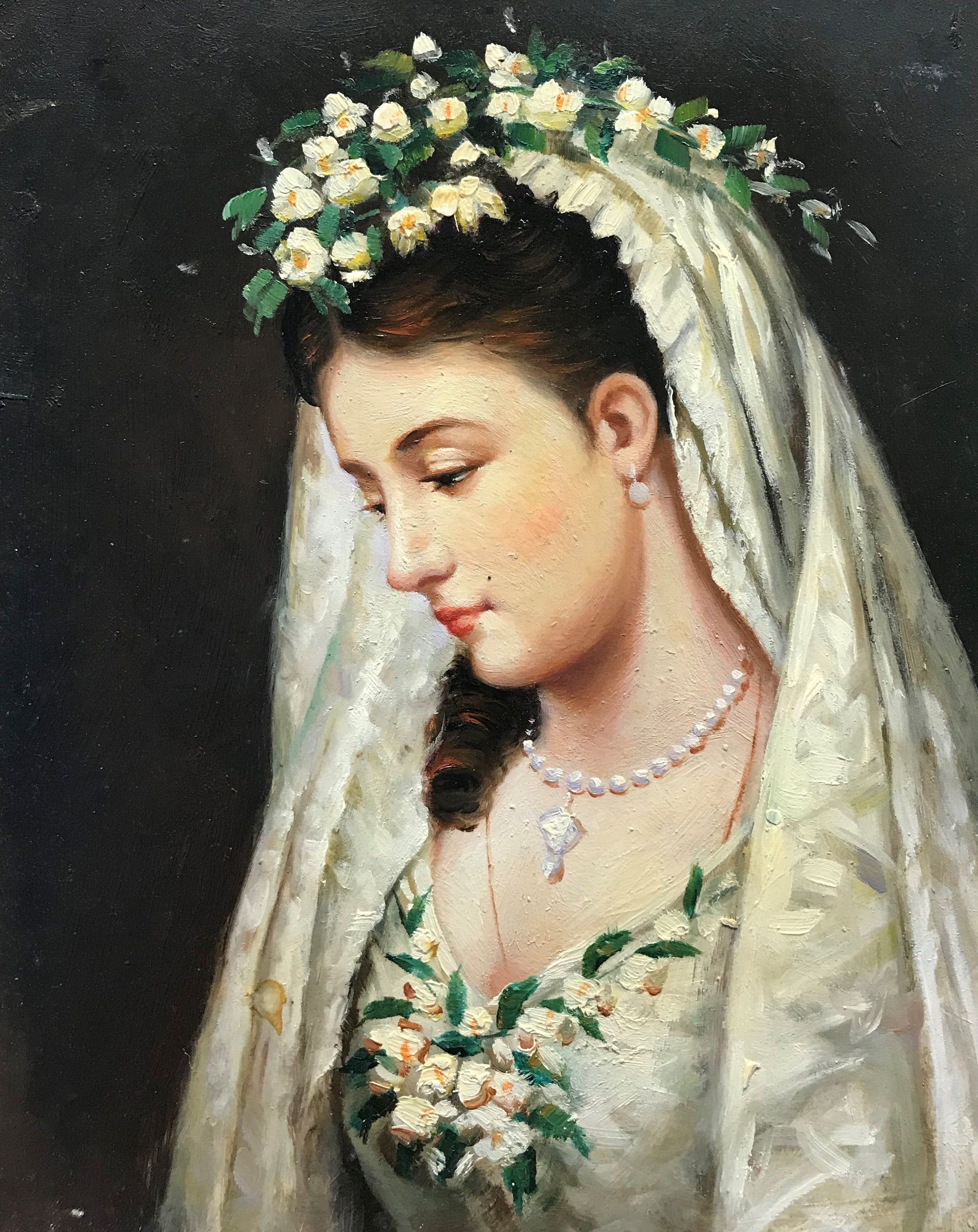 Mariée avec une couronne de fleurs