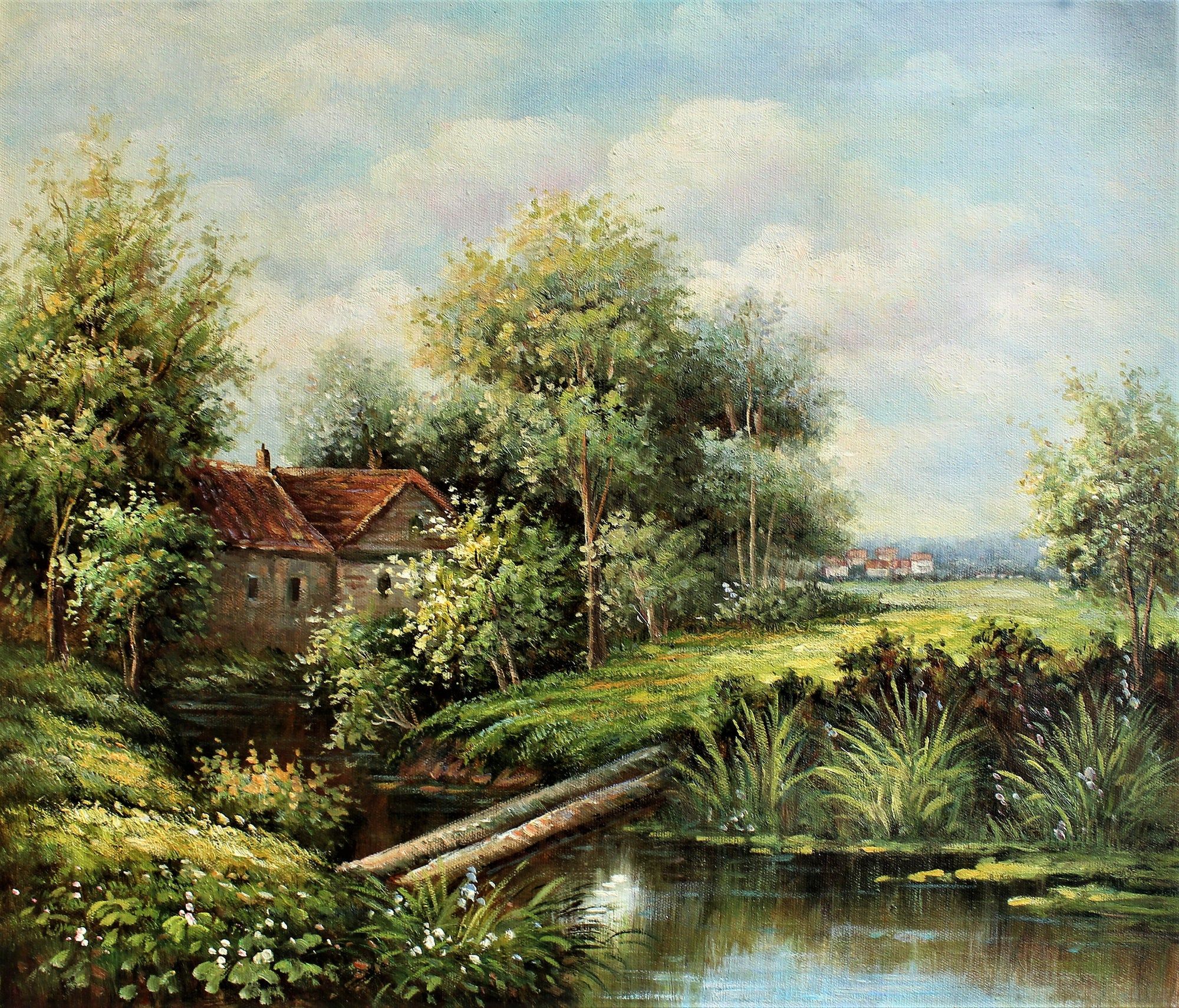 Pont en bois sur un petit ruisseau