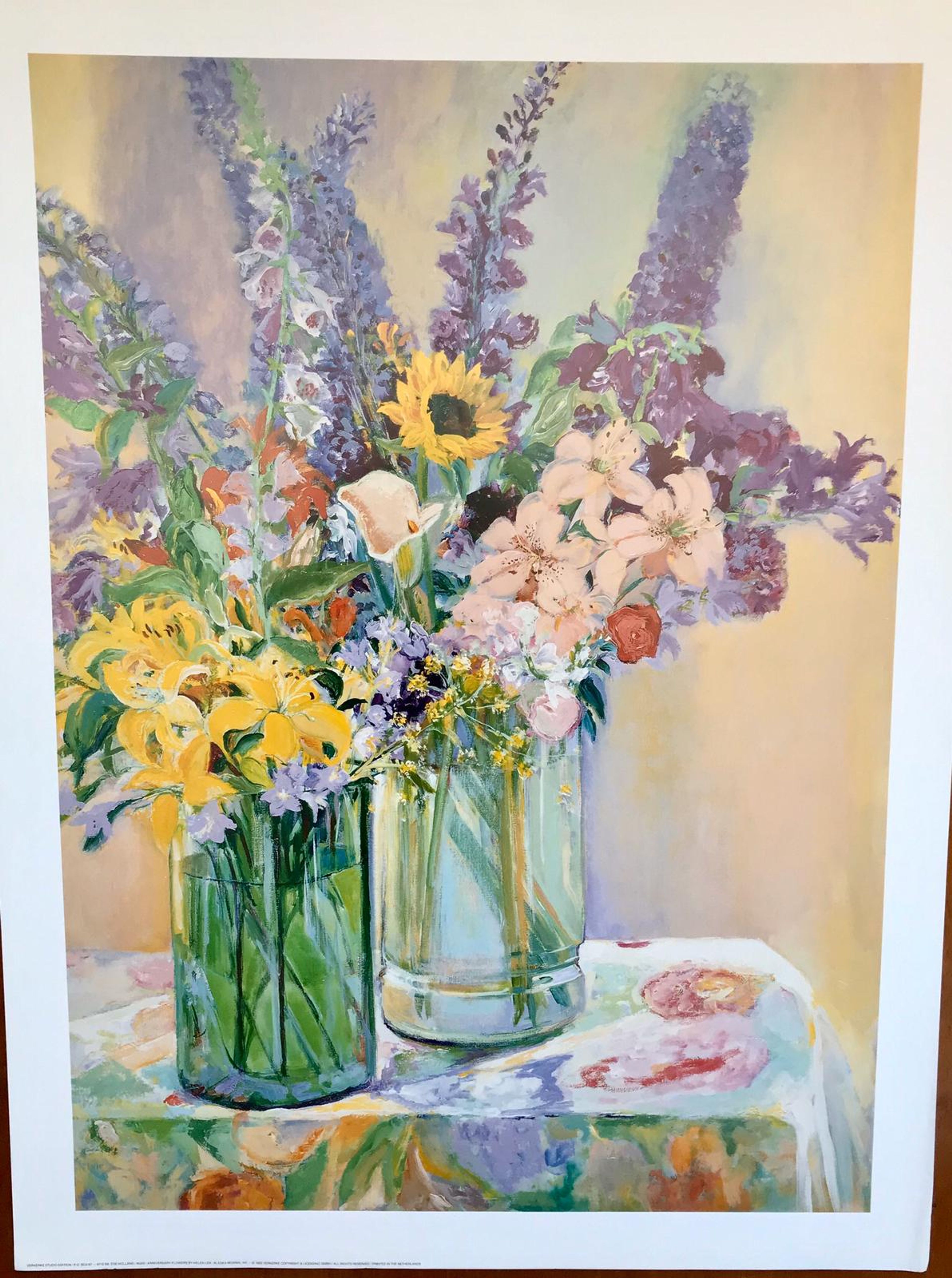 Affiche de deux vases de fleurs